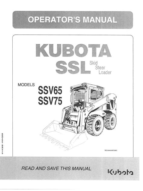 kubota skid steer ssl75 operators manual|kubota ssv75 oil level.